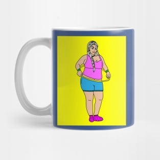 Colorful sporty retro woman Mug